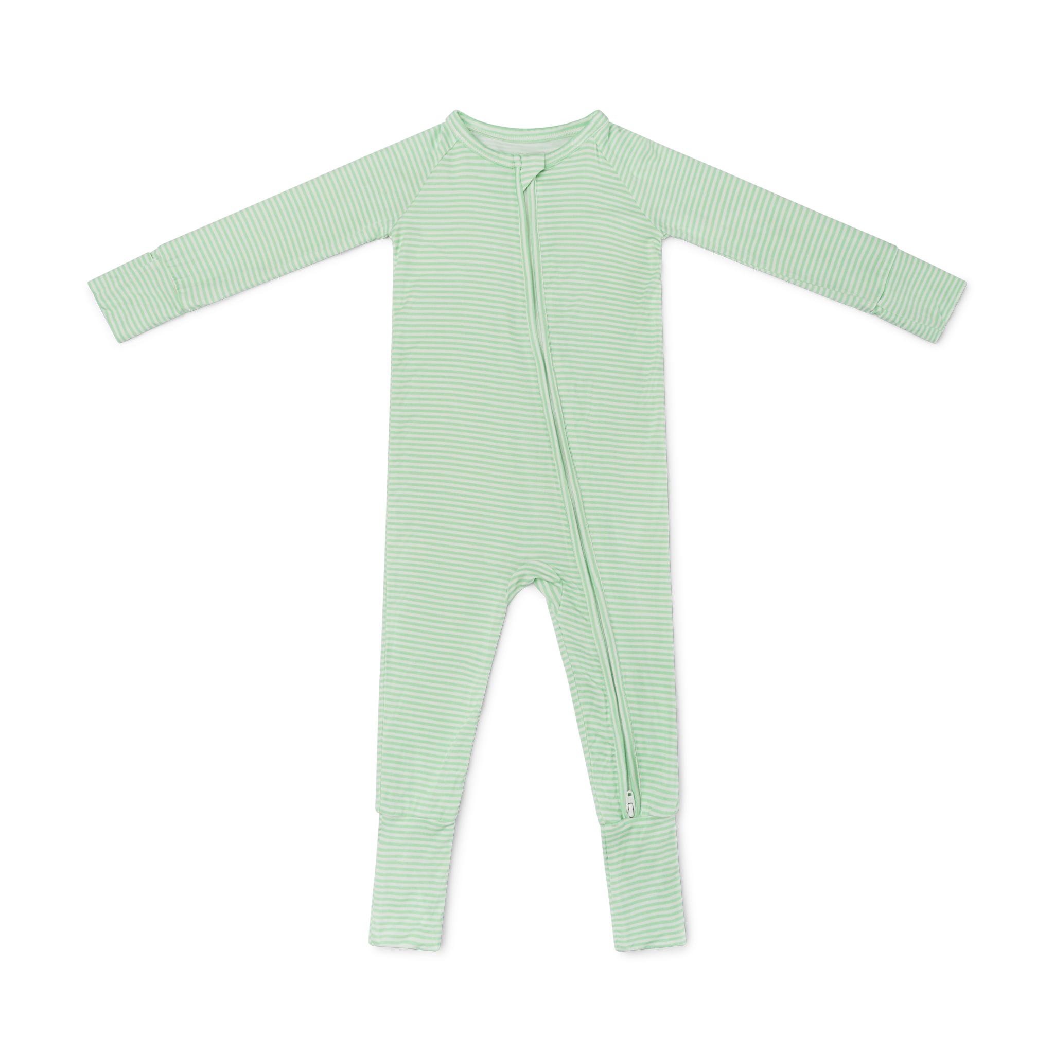 Motette - Vente Grenouillère – bébé - Dormeur en bambou à rayures poire1