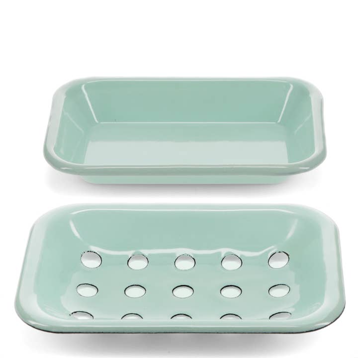 Rex B2B - UK – wholesale Kitchen soap dish – Two-Part Enamel Soap Dish - Green1