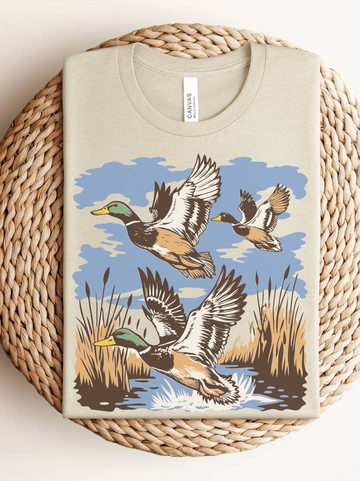 Mallard Ducks Flying Tshirt or Crewneck for wholesale by Jolene's Boutique