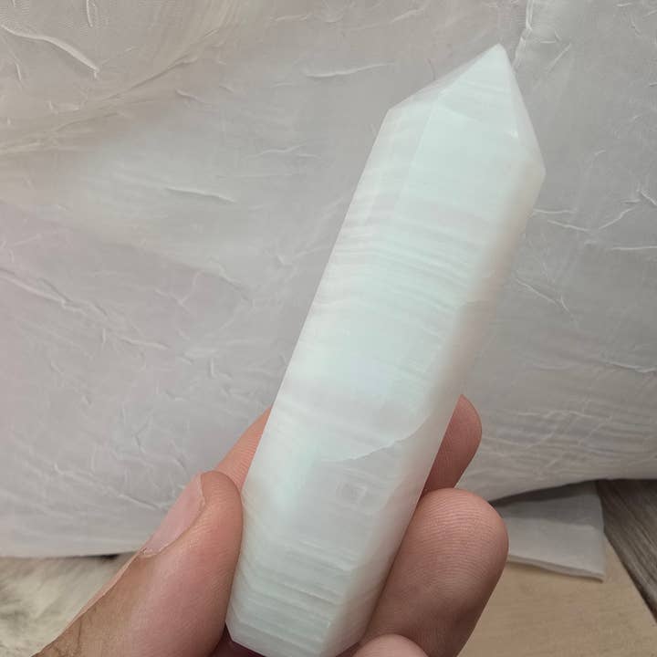 Aquamarine Daydream Wholesale - Wholesale Spiritual Stone/Crystal - 3pc Mangano Calcite Tower ~ Bulk Polished Crystal Towers2