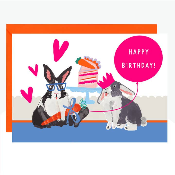 Biglietto di compleanno con coniglietti per la vendita all'ingrosso da parte di Lottie Simpson