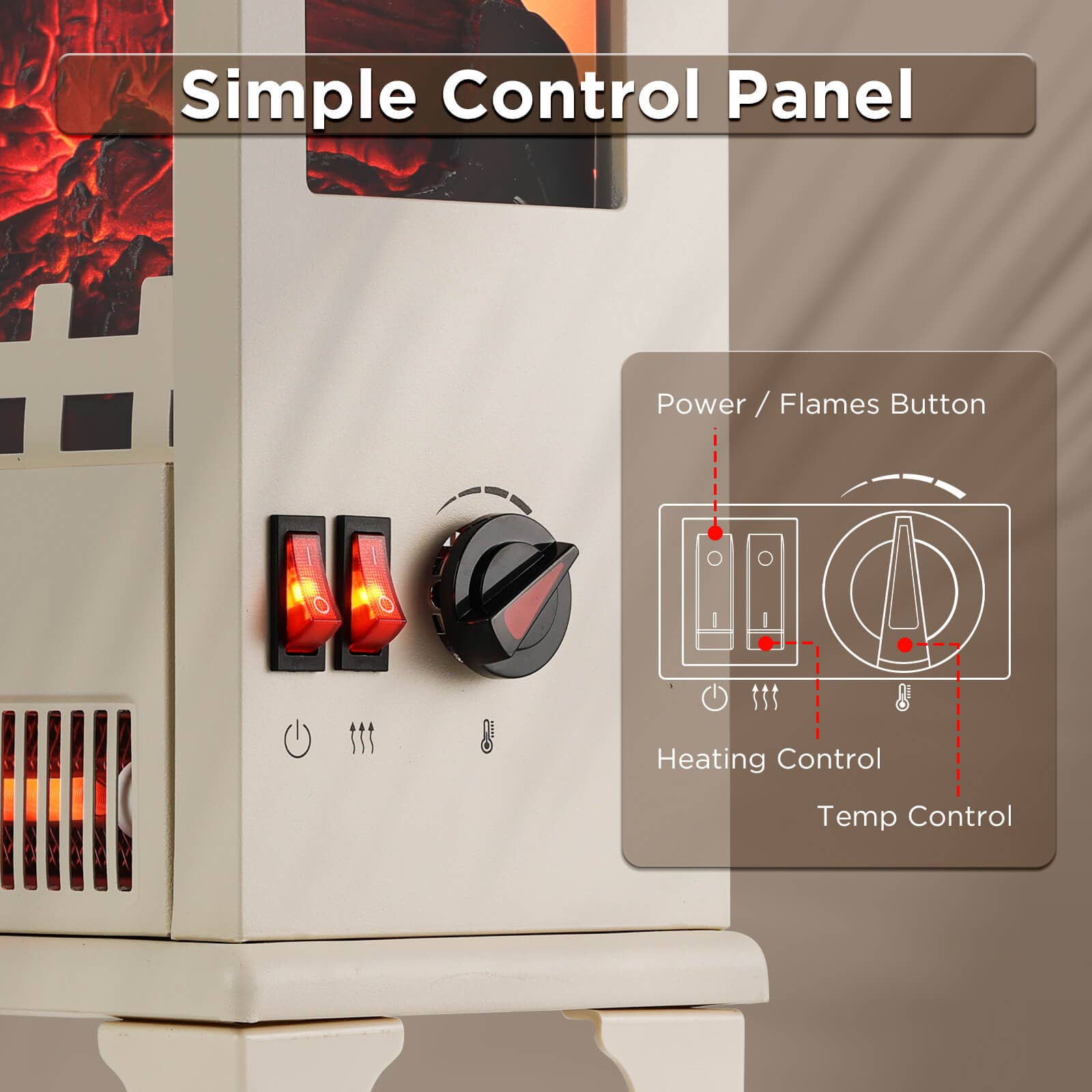 TURBRO - Wholesale Fireplace Screen - Suburbs TS17Q Electric Fireplace Stove Heater11