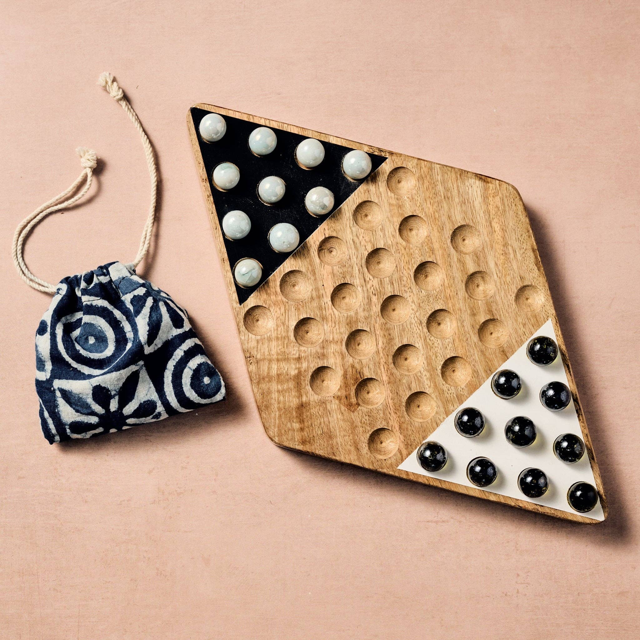 Ten Thousand Villages - Wholesale Board Game - Maza Chinese Checker 2 Player Set1