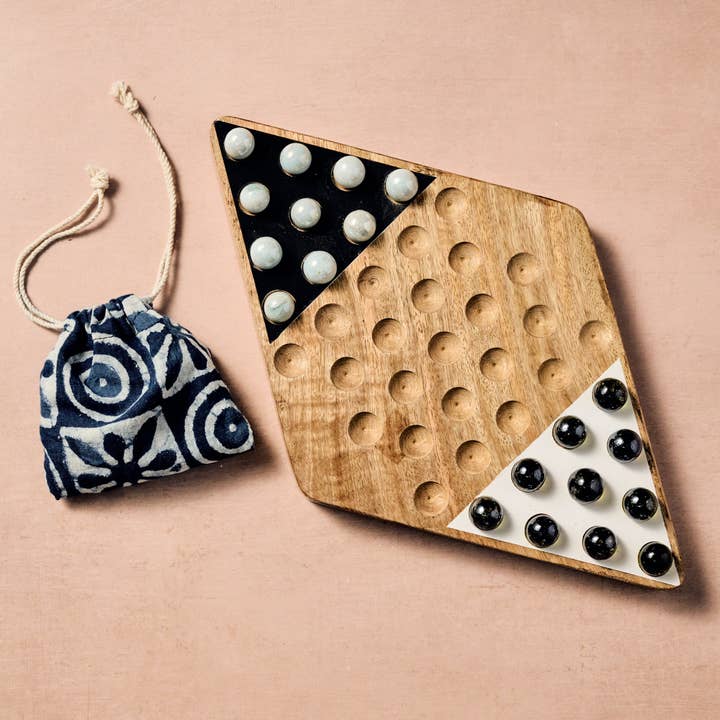 Ten Thousand Villages - Wholesale Board Game - Maza Chinese Checker 2 Player Set1