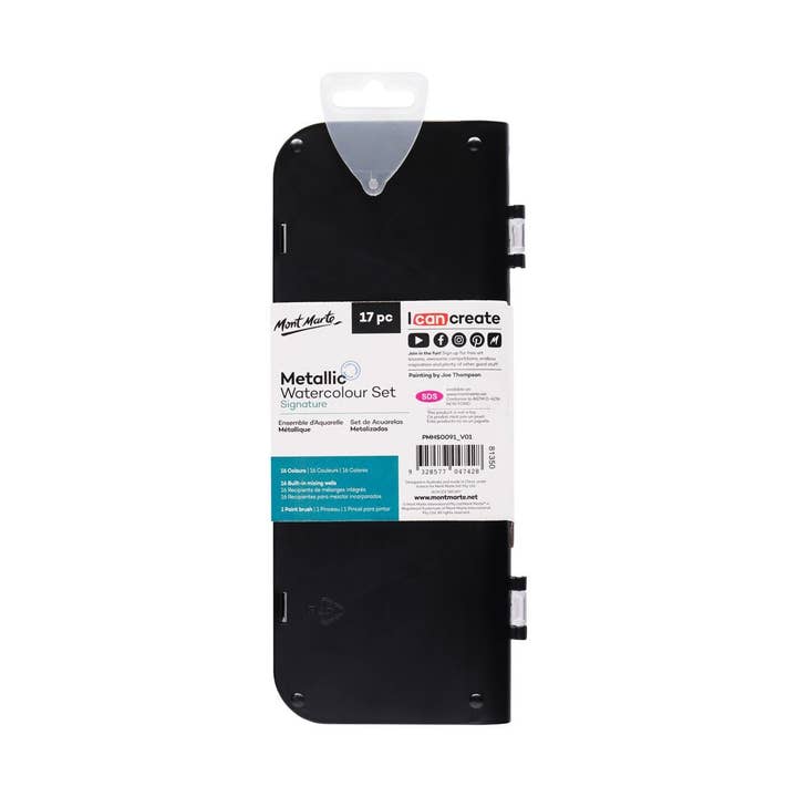 Mont Marte Usa, Inc. - Wholesale Watercolor Paint - Metallic Watercolor Cake Set Signature 17pc1