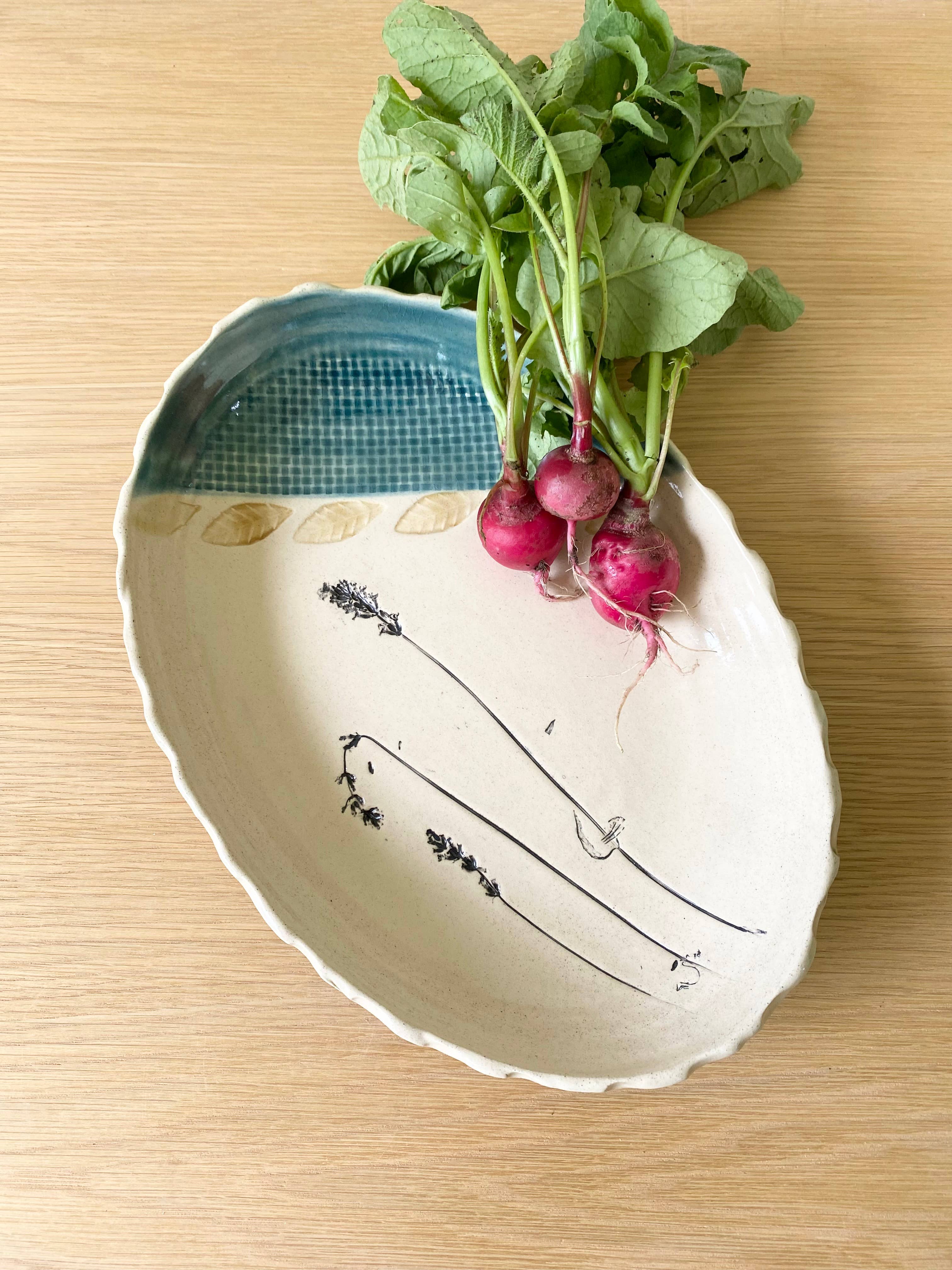 Hester's Studio - Wholesale Platter - Decorative oval ceramic serving platter 0