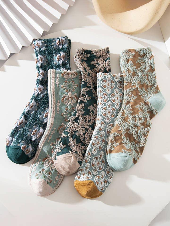 StyleGalX - Wholesale Socks - Women's - 5 Pairs Cotton Women Casual Warm Socks
