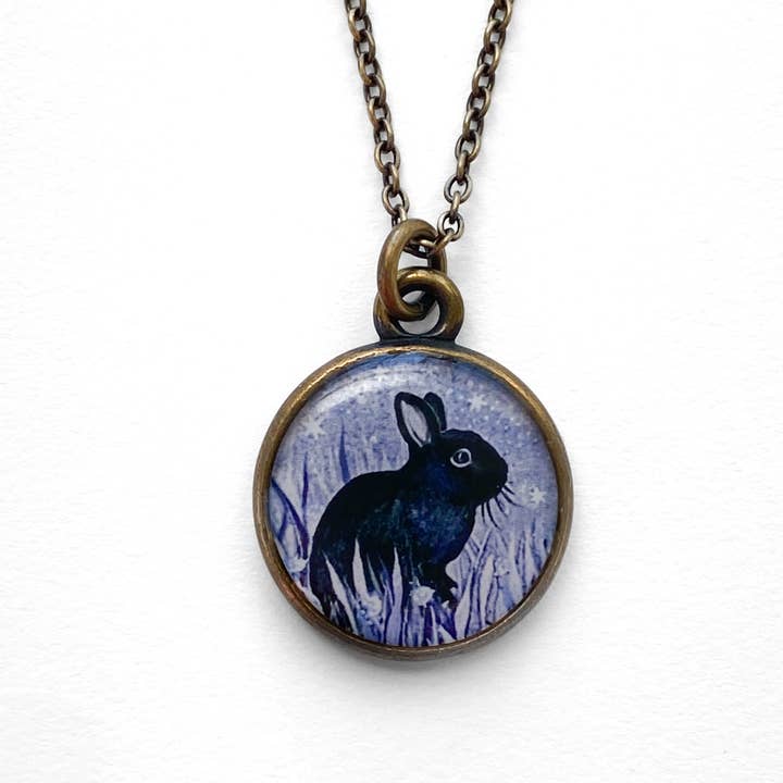 Black Bunny Bronze Necklace for wholesale by Seed and Sky