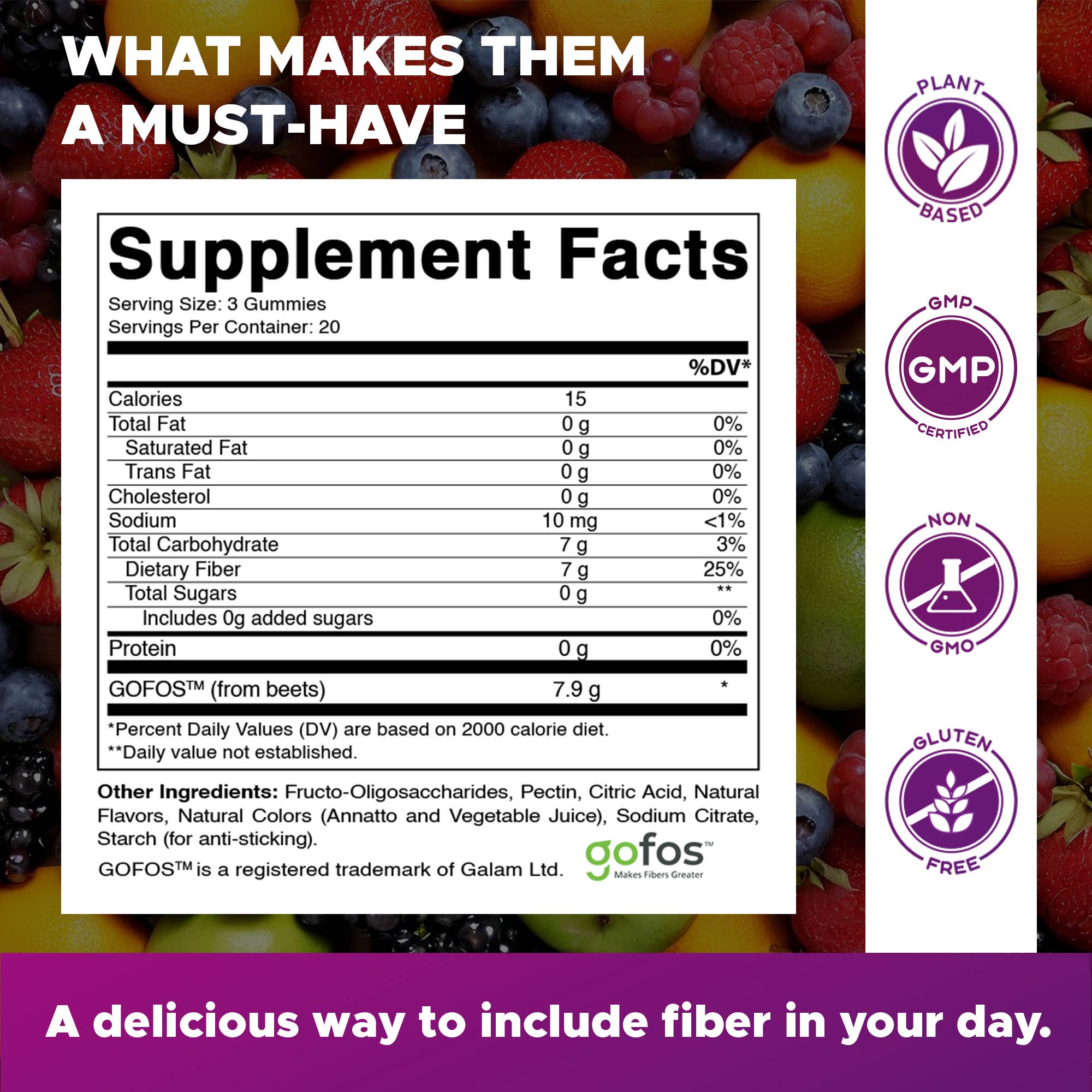 Vitamatic - Wholesale Oral Supplement/Vitamin - Vitamatic Prebiotic Fiber Gummies for Adults - 7G Fiber1