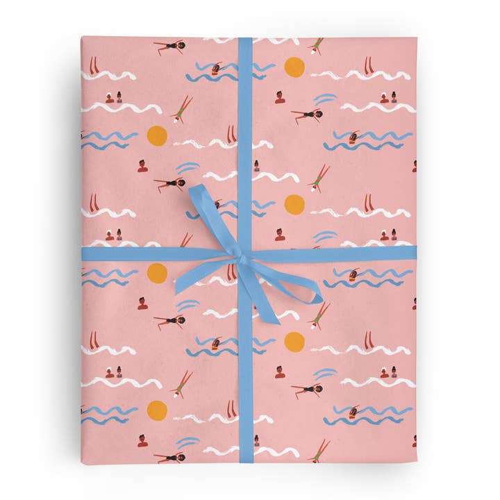 Carolyn Suzuki - Wholesale Wrapping Paper Roll - SWIMMERS - Rolled Gift Wrap