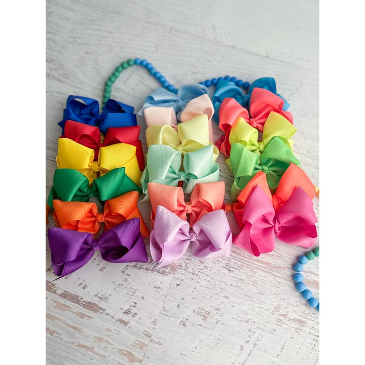 The Hair Bow Company - Wholesale Hair Bow - Kids - Oversize Solid Hair Bow Variety Packs (4 Color Set Options!)