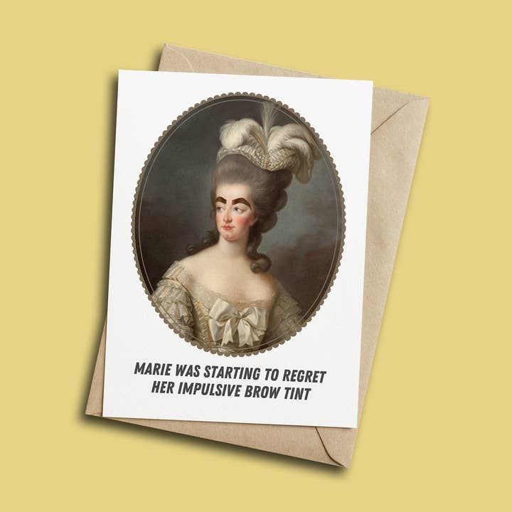 Tarjeta de Felicitación de Tinte de Cejas de Marie para venta al por mayor de Henny Penny Studio