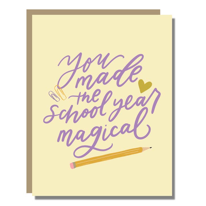 Magical School Year Card - Teacher Greeting Card Thank You for wholesale by Prairie Letter Shop