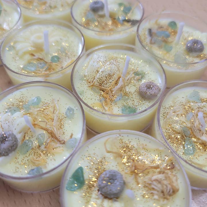 Sunflowers Candle - Yellow Flower Tea Light Candle- Joy Spell Candle- Small Sunflower Candles - Set of Candles for wholesale by My Magic Place Shop