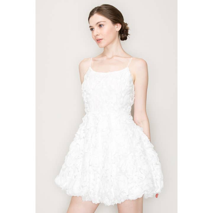 Mouwloze mini-jurk van katoen met bloemenapplicatie voor wholesale door INA