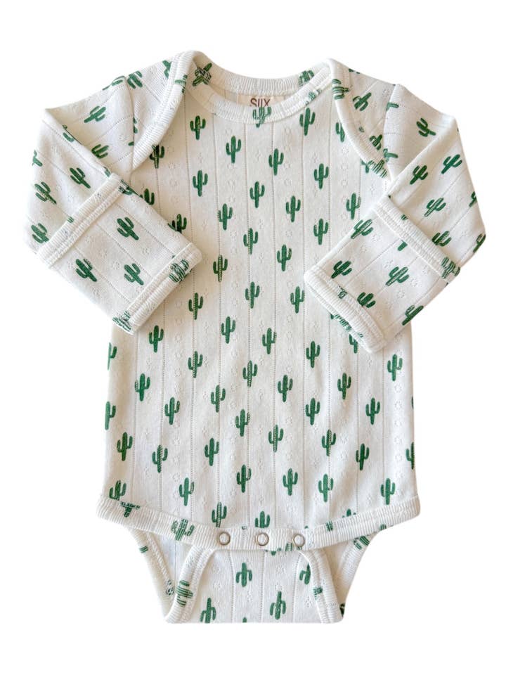 Cactus / Organic Pointelle Long Sleeve Bodysuit for wholesale by SIIX Collection