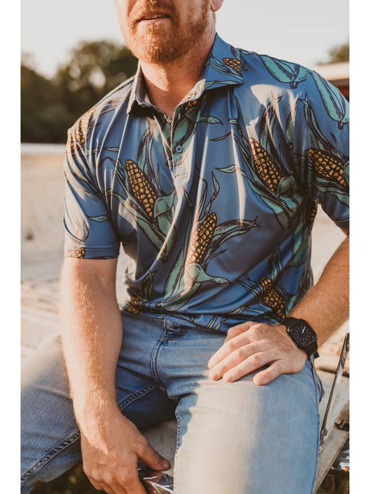 Kelso & Company - Wholesale Polo – Men’s - Shuck Yeah Men's Corn Polo1