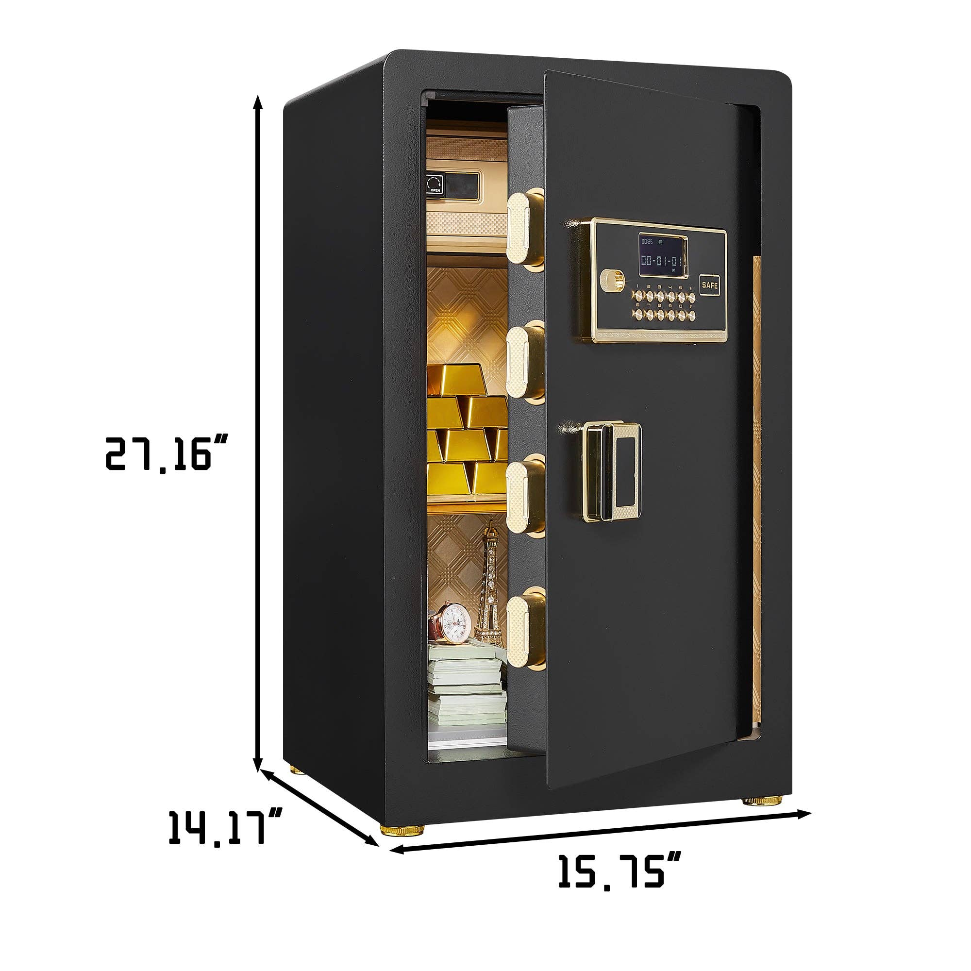 39F Inc. - Wholesale Jewelry Box/Organizer - Electronic Steel Home Safe with Digital Lock for Valuables3