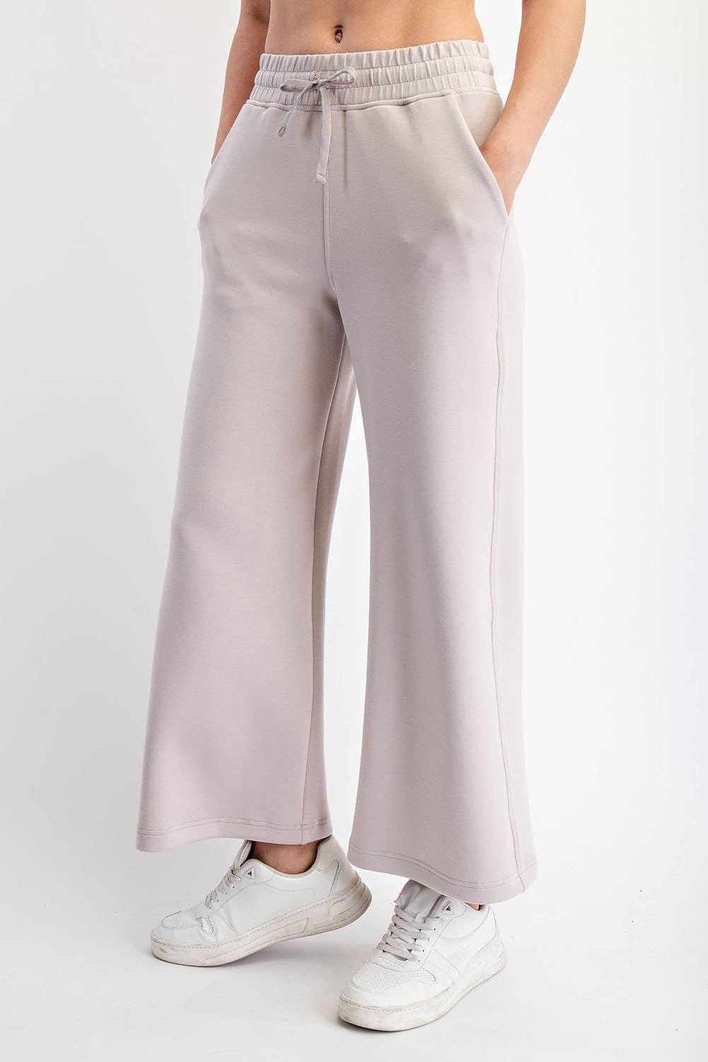 Peace Love Line - Wholesale Pants - Women's - PL9595 - MODAL SCUBA CROPPED WIDE PANT24