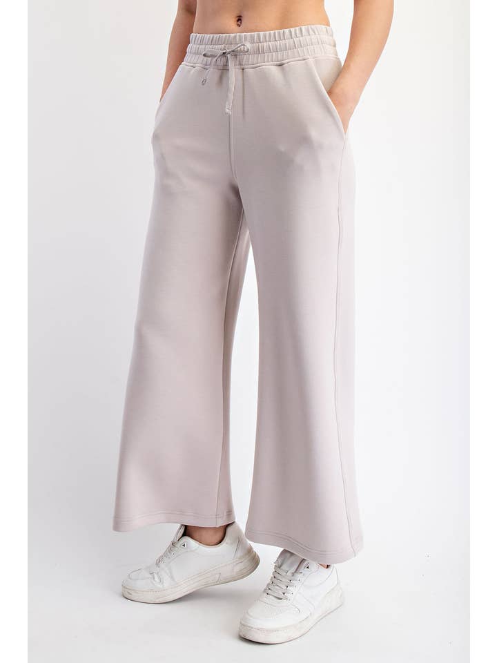 Peace Love Line - Wholesale Pants - Women's - PL9595 - MODAL SCUBA CROPPED WIDE PANT24