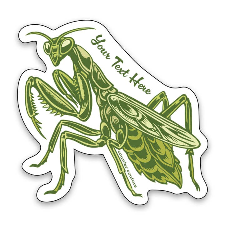 Counter Couture - Wholesale Sticker - Praying Mantis Sticker | Custom Name Drop