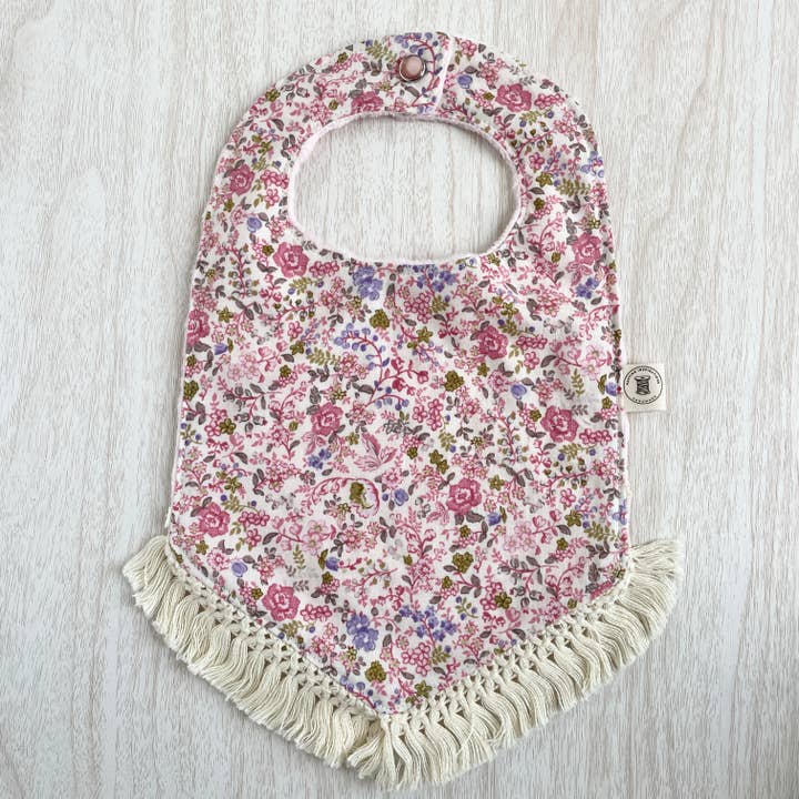 Handmade "Heirloom" Baby Bibs with Fringe for wholesale by Naptime Inspirations