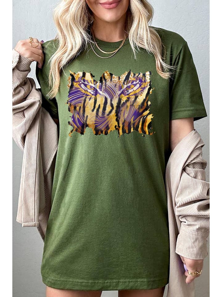 COLORBEAR - Venta al por mayor Camiseta serigrafiada - Mujer - TIGER, LSU, CAMISETA DE FÚTBOL UNISEX DE MANGA CORTA, ESTAMPADA10