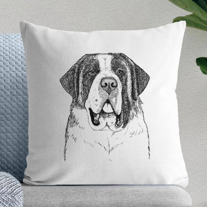 Thor the Saint Bernard - Throw Pillow Cover for wholesale by Inkopious