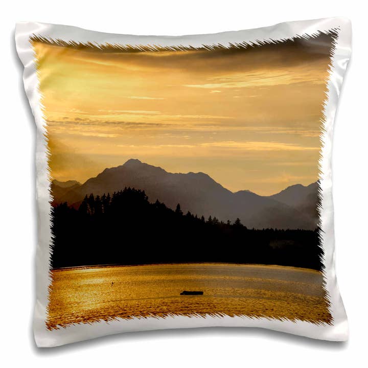 3dRose, USA, Washington. Sunset over The Olympics and Port Orchard Narrows., Pillow Case for wholesale by 3dRose