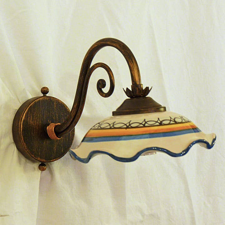 Applique da parete con la ceramica decorata a mano art.F05 per la vendita all'ingrosso da parte di Due Quality