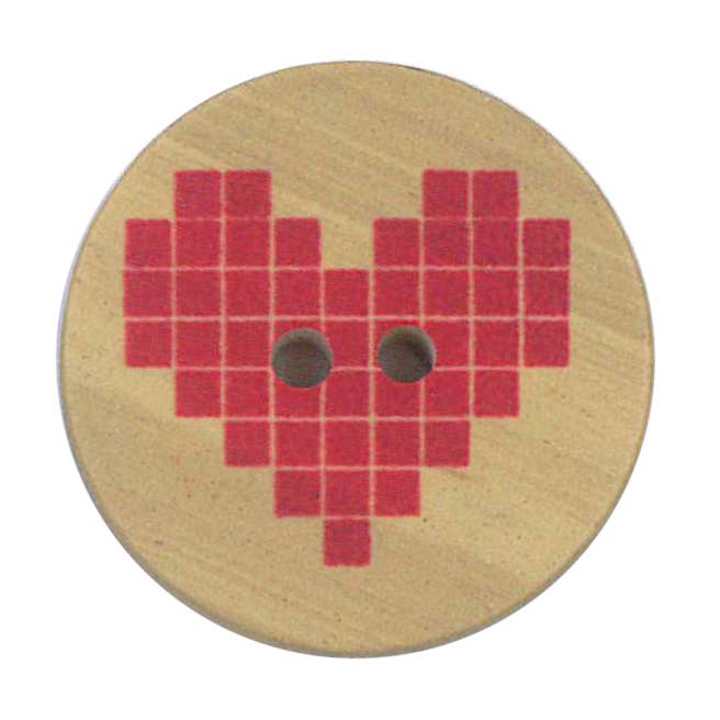 STAMPED BUTTON IMITATION WOOD HEART MODEL 3 for wholesale by NEMARK