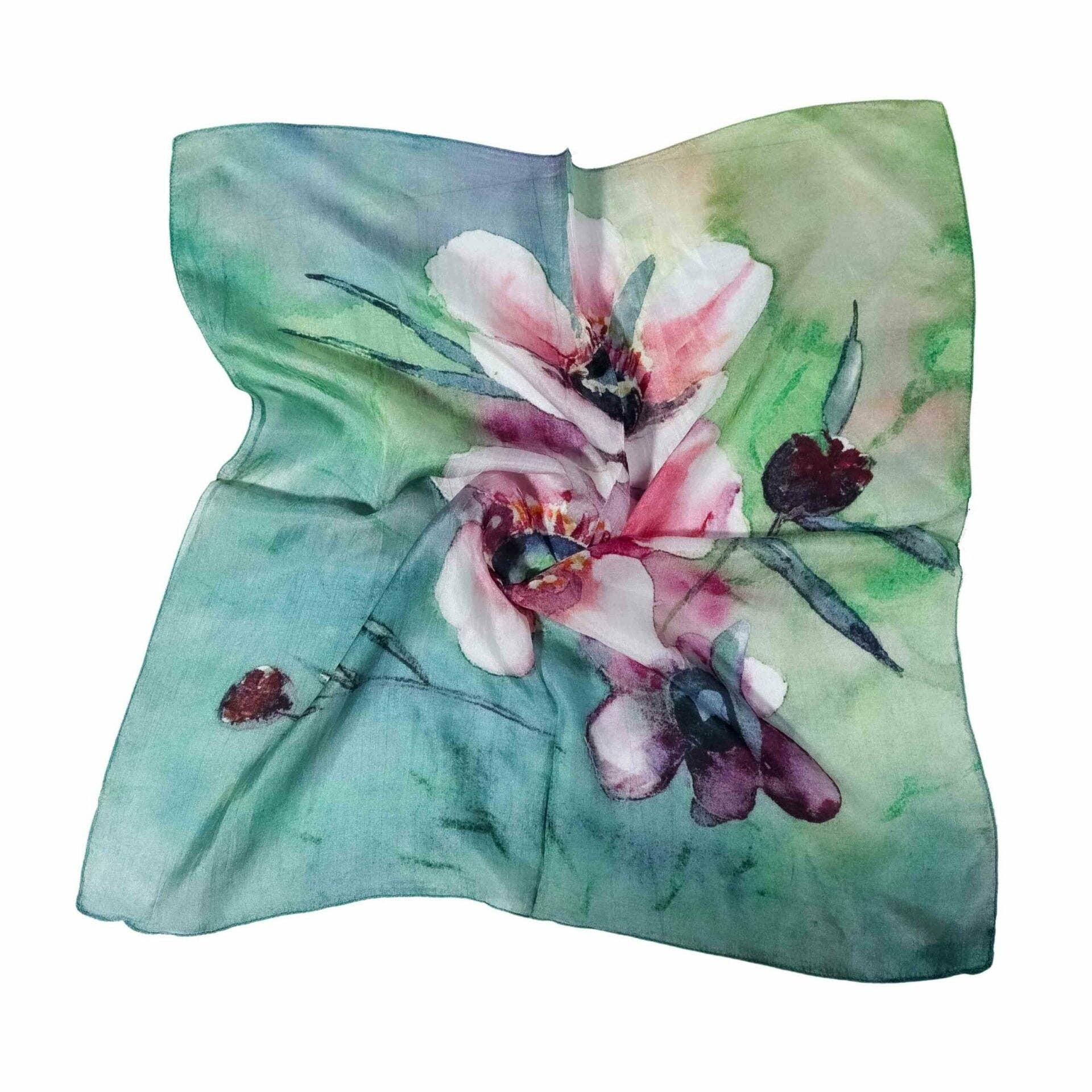 Namaskar Australia - Wholesale Scarf – Women's - Floral Pure Silk Square Scarf1