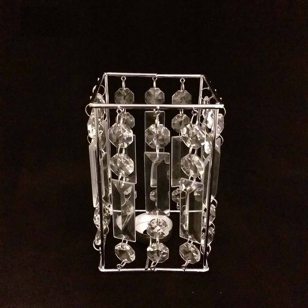 Decor N Beyond - Vendita all'ingrosso Portacandele - Portacandele quadrato in cristallo 6,5 «x4" x 4"