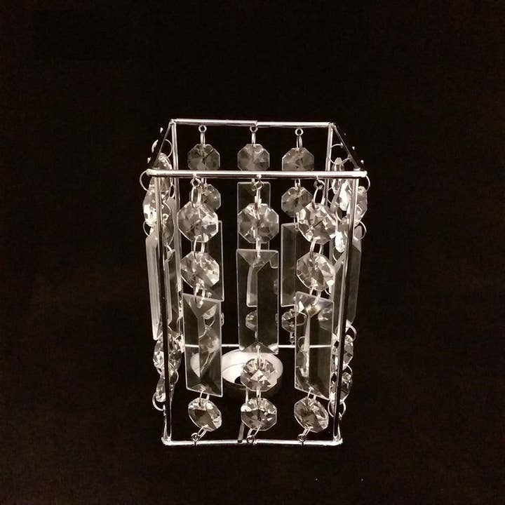 Decor N Beyond – wholesale Ljushållare – 6,5"x4"x4" fyrkantig kristall ljushållare