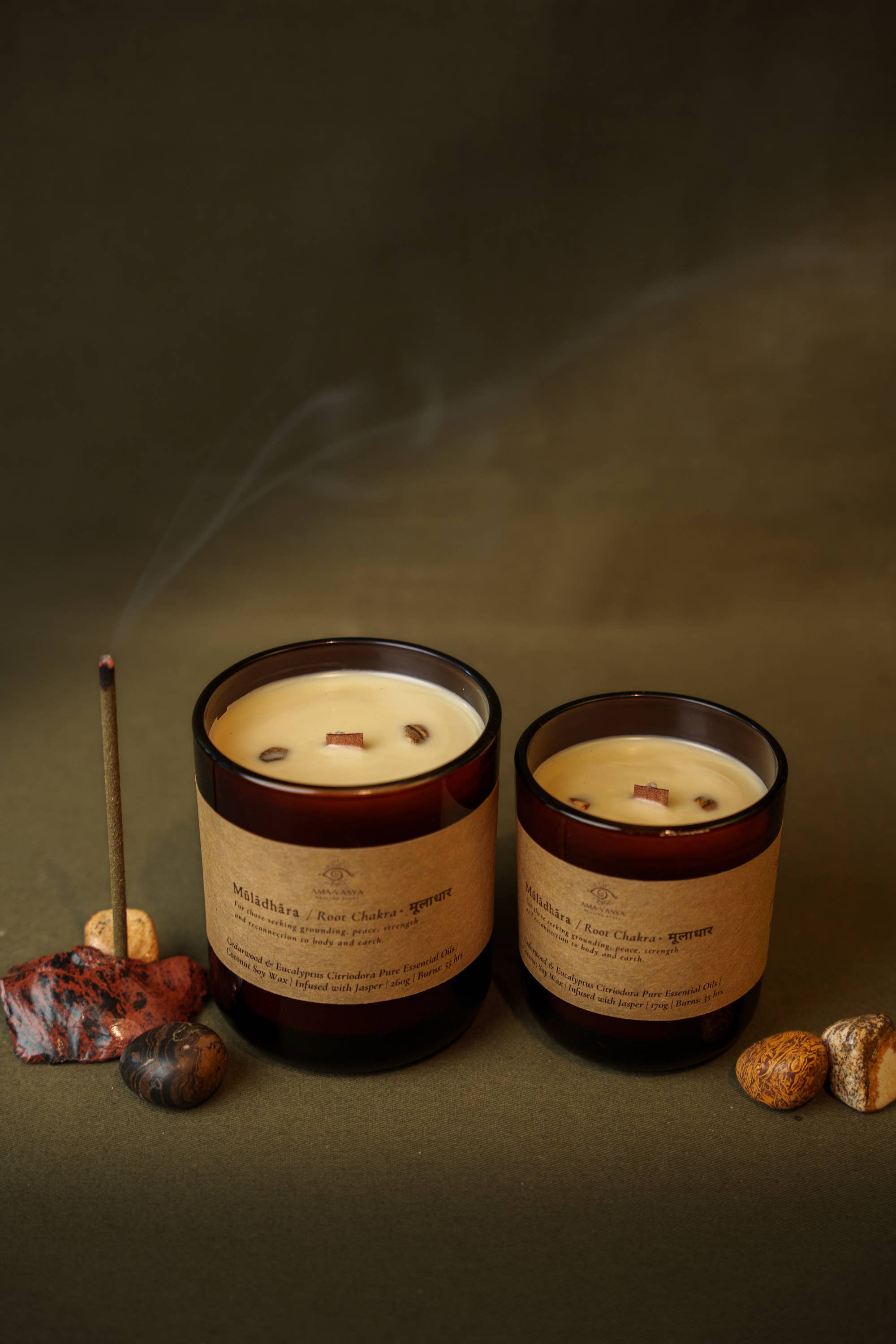 Amavasya Healing Store - Wholesale Jar/filled candle - Root Chakra - Pure Essential Oil Meditation Candles