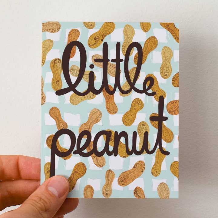 "Little Peanut" Card - Blue - New Baby Card for wholesale by Natalie V. Mason