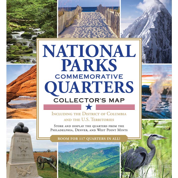 Peter Pauper Press - Wholesale Book - Adult - National Parks Commemorative Quarters Map 2010-2021