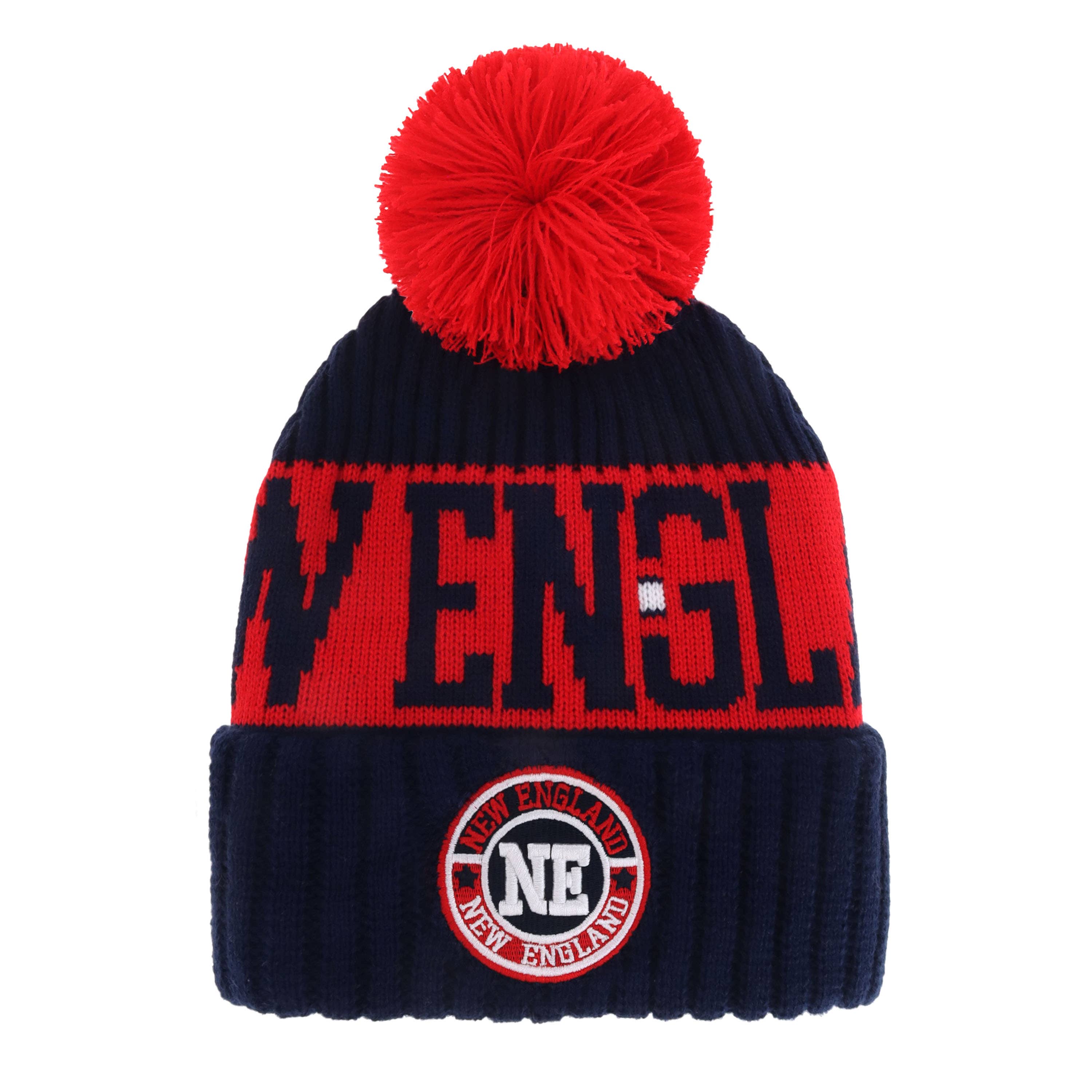 ChoKoLids – Engroshandel Beanie - Unisex – Strikkede vinterhuer med pompon og broderet fodboldhold-logo18