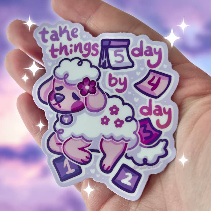 Woolblossom - Wholesale Sticker - Take Things Day by Day Sheep Dog ~ Sticker