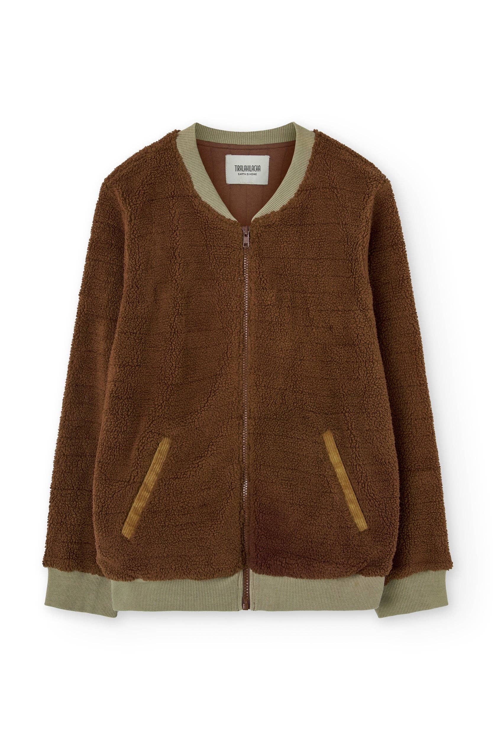 Brown Chaqueta con cremallera Sherpa orgánica en marrón for wholesale on Faire3