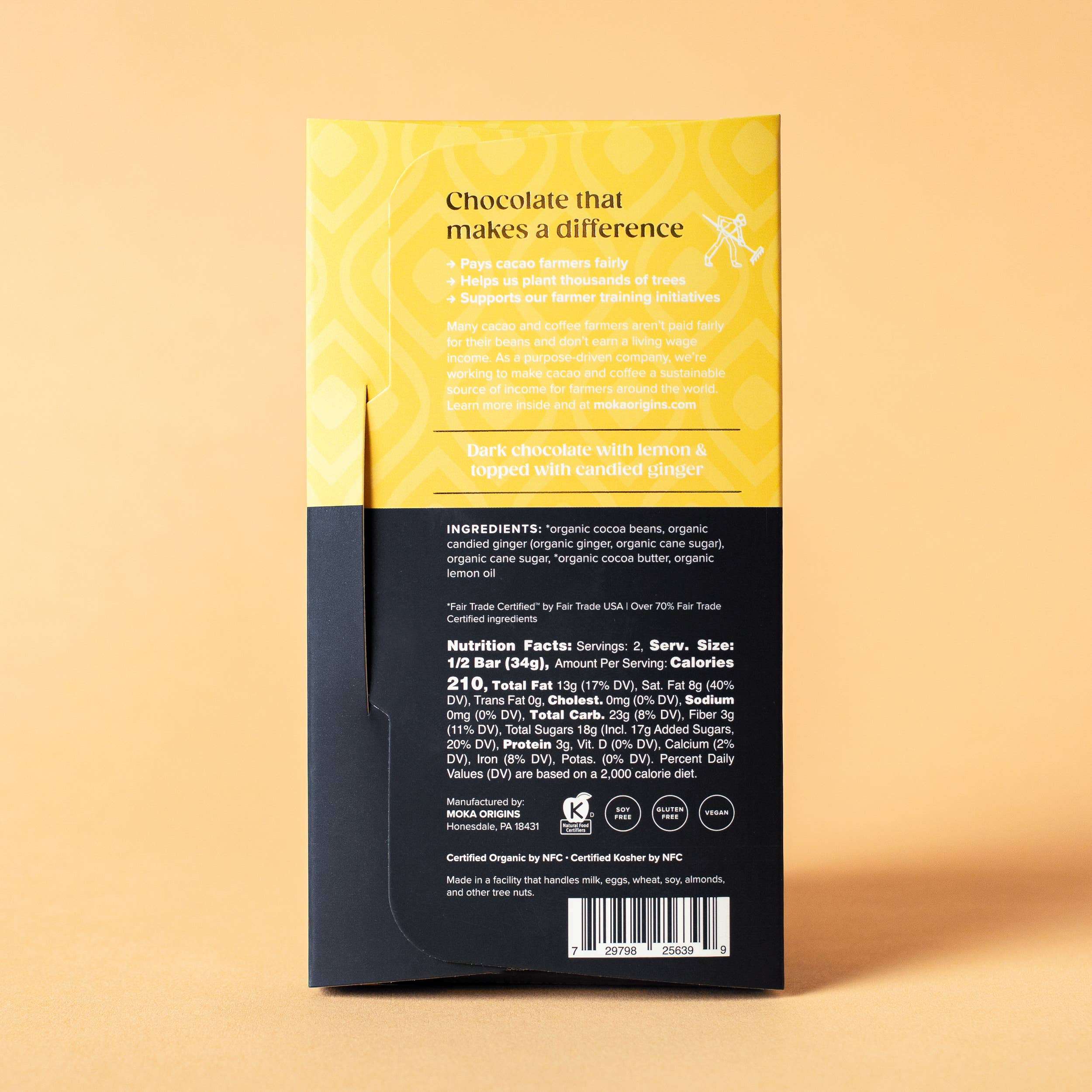 Moka Origins - Wholesale Chocolate Bar - Lemon Ginger Chocolate1