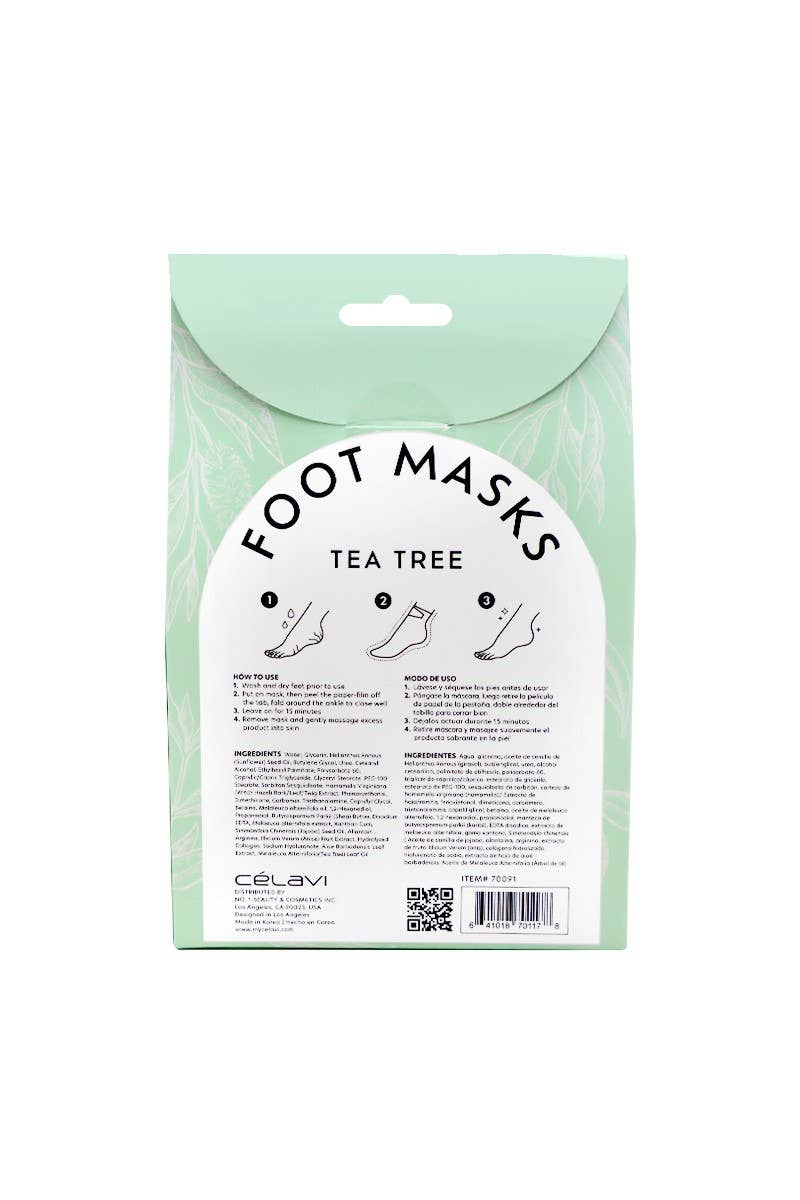 PINEAPPLE Beauty – Engroshandel Fodmaske – Celavi 70091 Tea Tree 3 par fodmasker - 1 sæt4