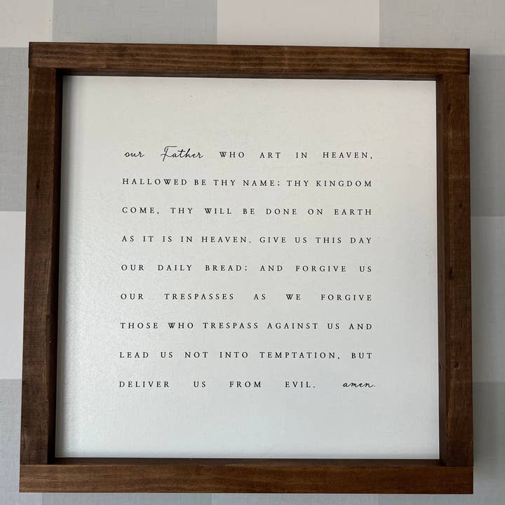 Lily and Sparrow - Wholesale Sign - Our Father Who Art in Heaven | the Lord's Prayer3