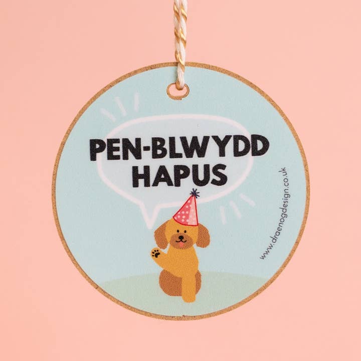 Gavepynt - Pen-blwydd Hapus/Tillykke med fødselsdagen - hund for engroshandel hos Draenog