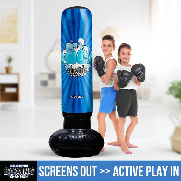 Atlasonix - Wholesale Sporting Game - Kids & Baby - Inflatable Boxing Toy for Boys ,Durable Punch Box Set - Blue4
