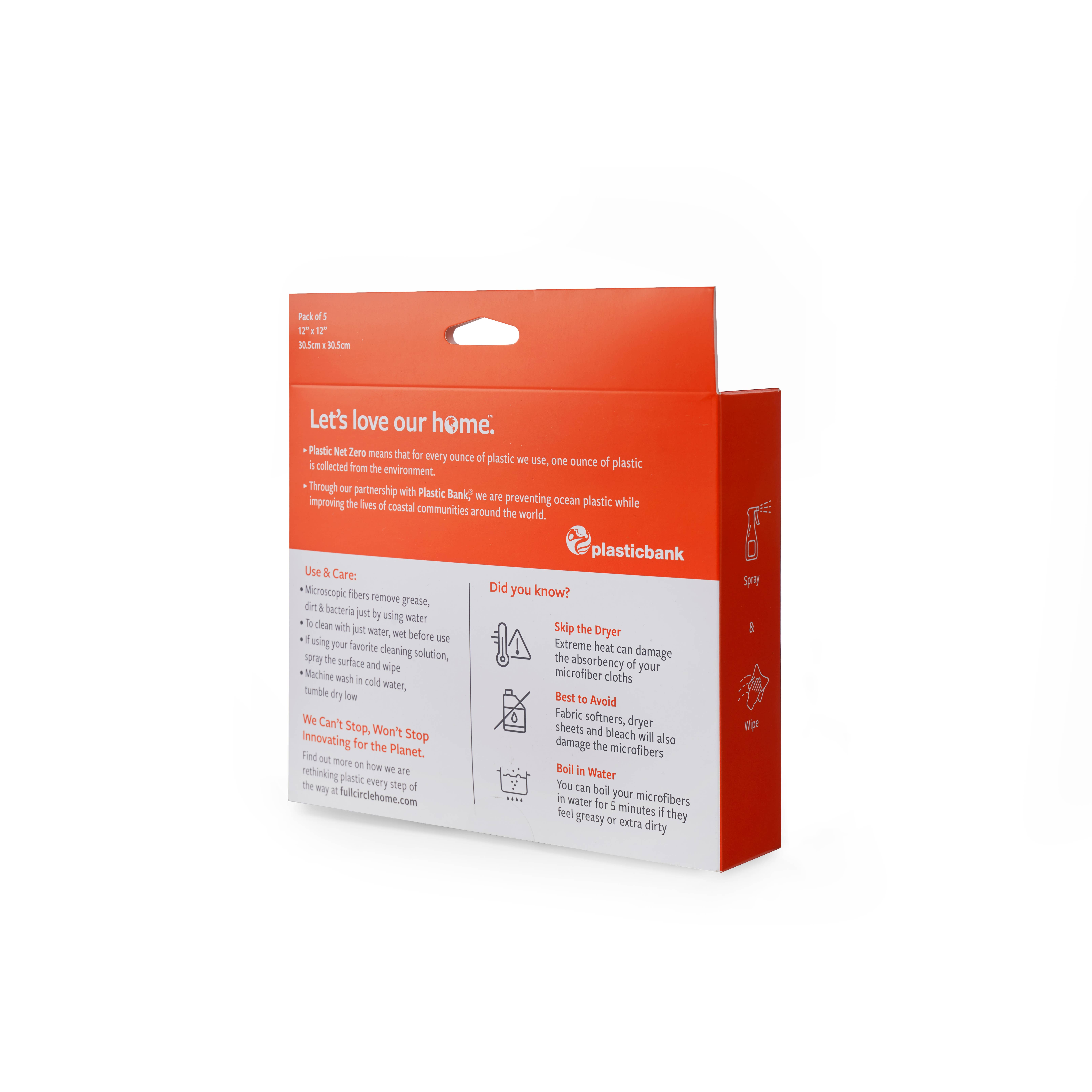 Full Circle Home - Wholesale Cleaning Cloth - Renew Recycled Essential Microfiber Cloths (set of 5)2