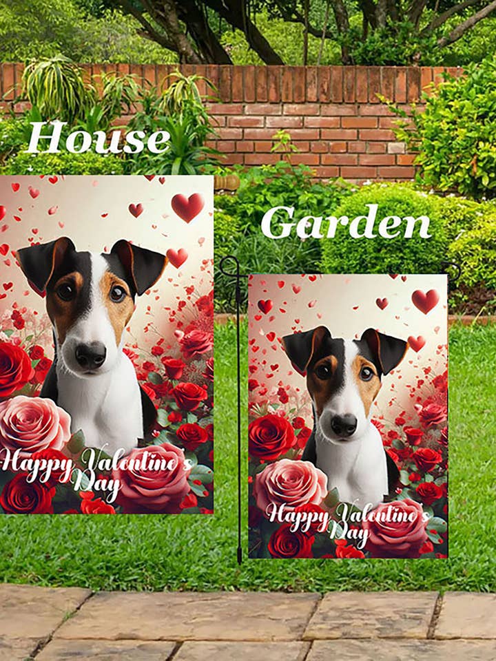 Fox Terrier Tri - Drapeau de Jardin Valentine pour la vente par Best of Breed Products