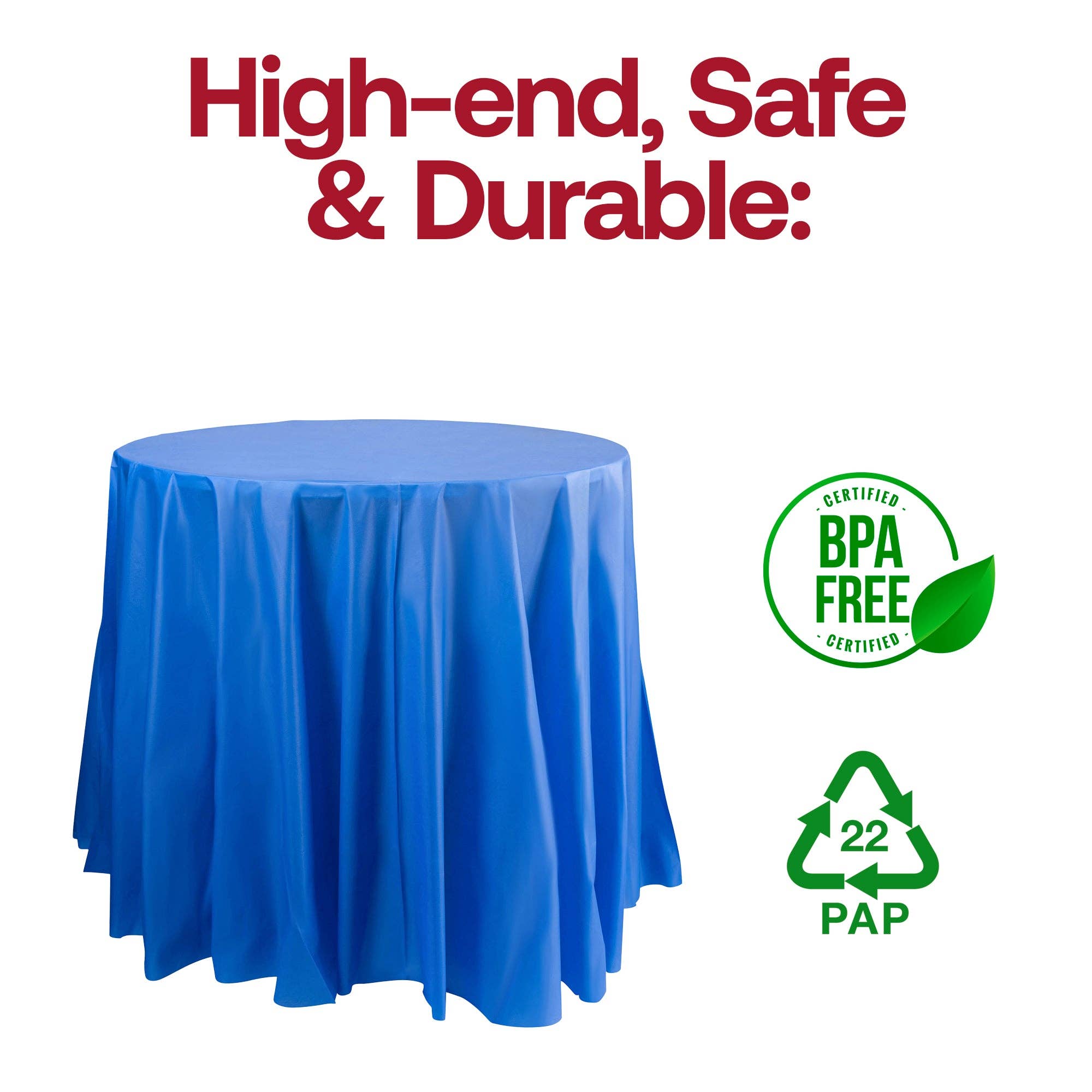 Smarty had a Party – wholesale Disposable table cover/runner – 84" Navy Round Plastic Tablecloths - 96 pcs3