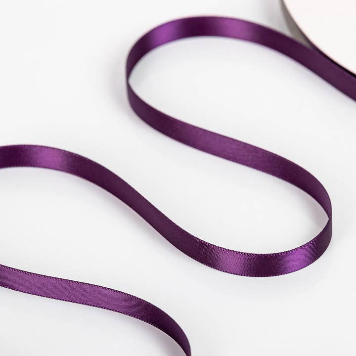 Little Ribbon Shop - Wholesale Ribbon - Gift Wrapping - Eggplant 46 Double Faced Satin Ribbon 100-Yard Roll