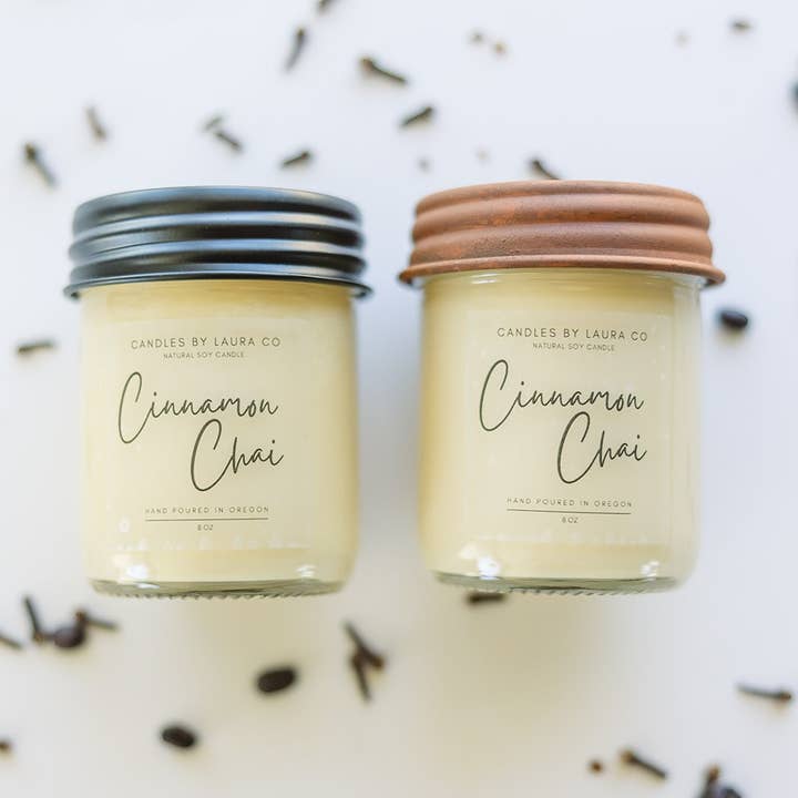 Cinnamon Chai Soy Jar Candle for wholesale by Candles By Laura